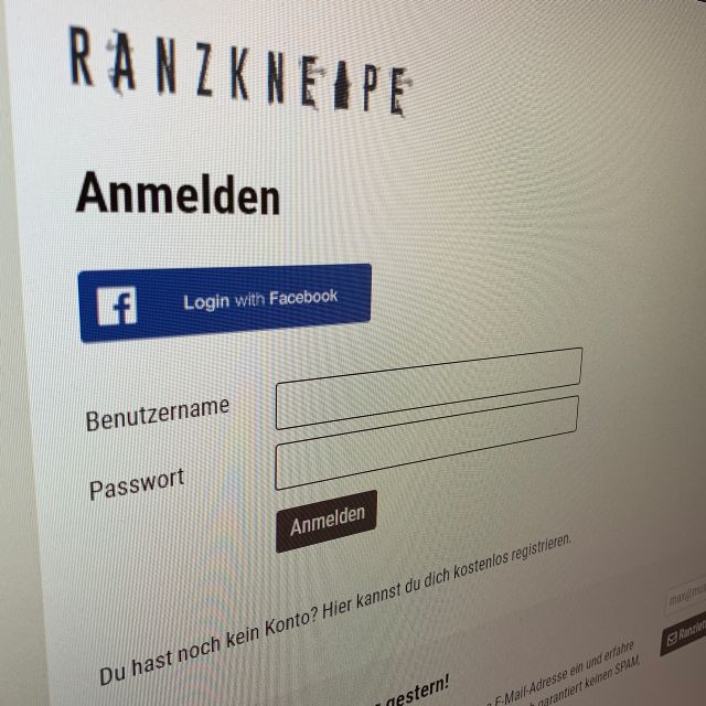 Ranzkneipe.de jetzt auch mit Facebook-Login